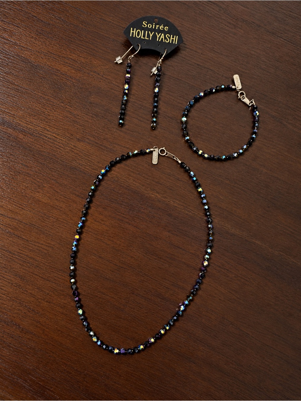 Holly Yashi - Soirée - Black Iridescent Beaded 3-piece set